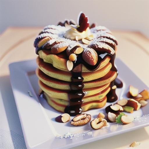 Apple pancakes with crunchy almond crumble