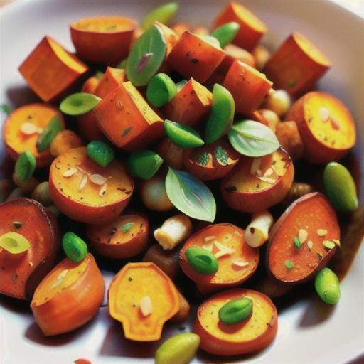 Roasted Curry-Spiced Sweet Potatoes and Cauliflower