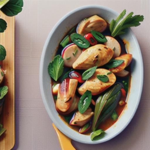 Chicken Stew with Coriander, Cilantro, and Chard