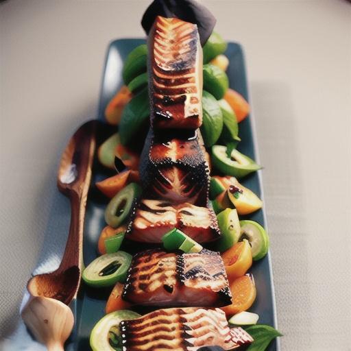 Blackened salmon with papaya mojo