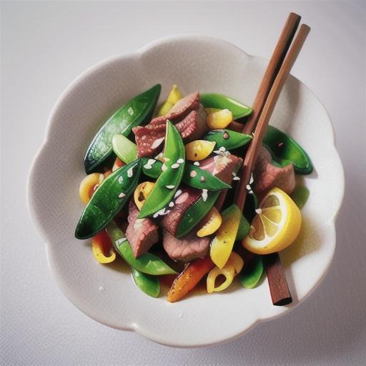 Spiced beef & snow pea stir-fry