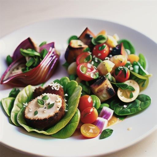 Dukkah lamb cutlets with tomato and spinach salad