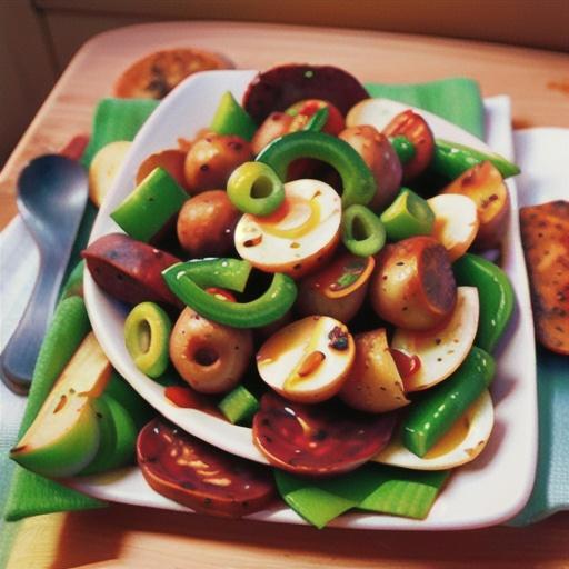 Warm chorizo and potato salad