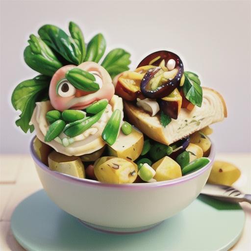 Coronation chicken and potato salad