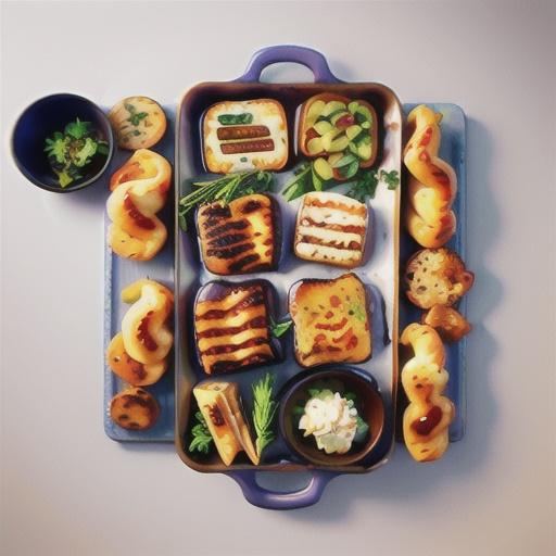 Roasted haloumi tray bake