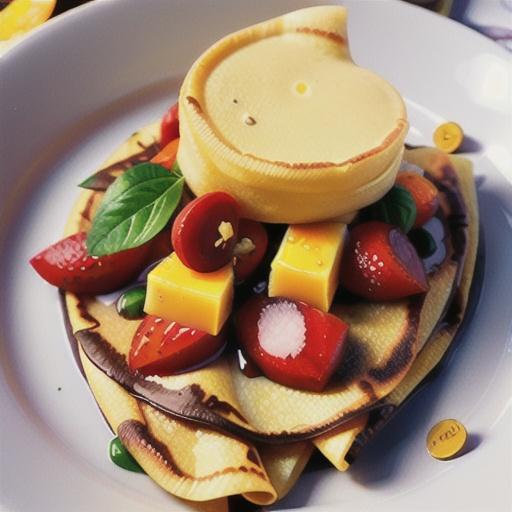 Crepes with mango butter and Cointreau sauce