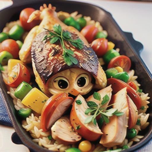 Roast chicken with herbed tomato rice