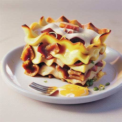 Cheesy potato and bacon 'lasagne'
