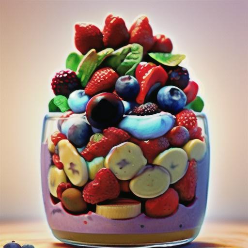 Protein Smoothie Bowl with Berries, Chocolate Chips, and Granola