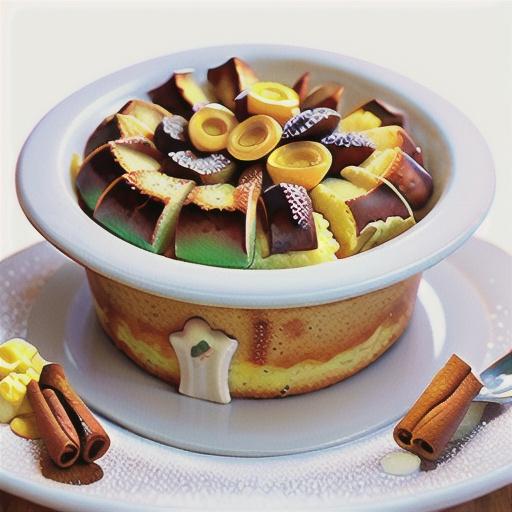 Good old bread & butter pudding with a marmalade glaze & cinnamon & orange butter