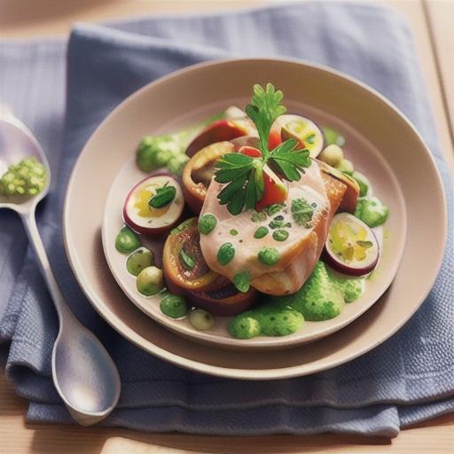 Veal with lemon, caper and parsley sauce
