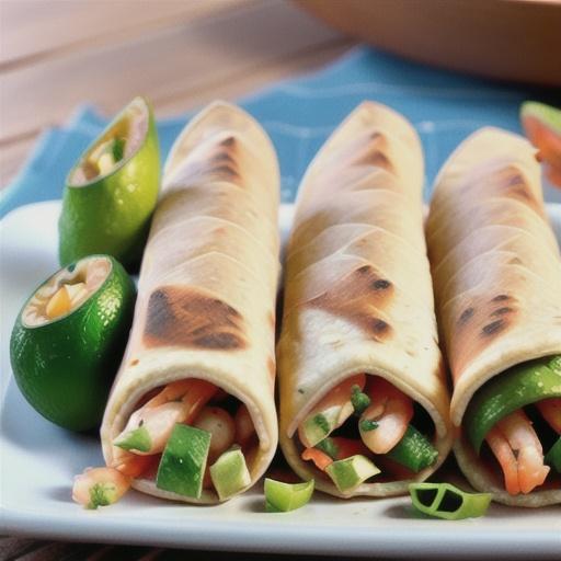 Prawn, lime & avocado burritos