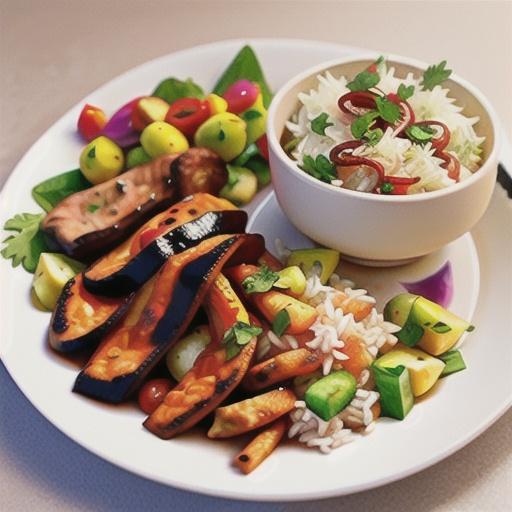 Tandoori lamb with rice salad