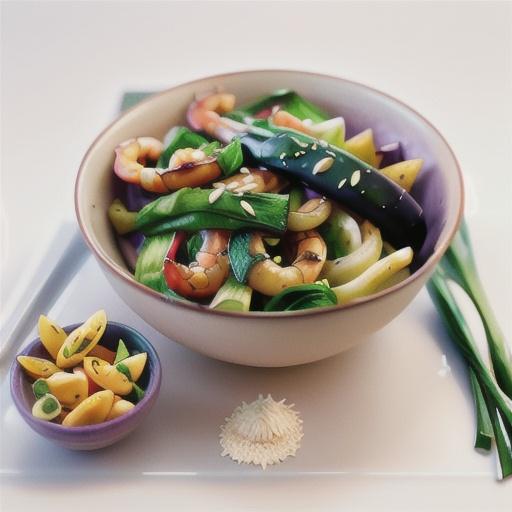 Hoisin eggplant, prawn and bok choy stir-fry