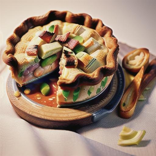 Creamy chicken, bacon and leek pie