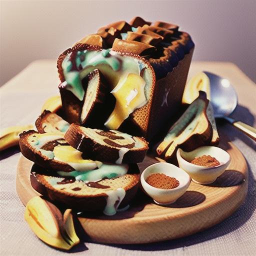 Chai-spiced banana bread with spiced butter