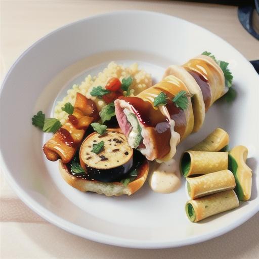 Chicken in bacon with honey carrots and couscous