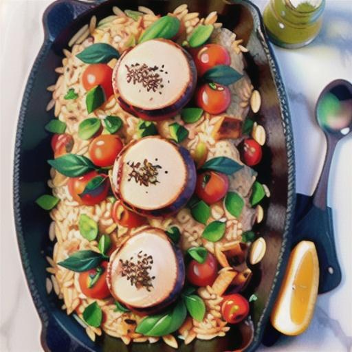 Caprese Chicken and Orzo Skillet