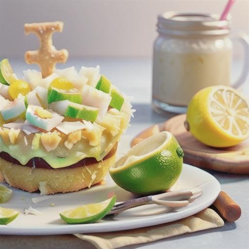 Lime and lemon coconut slice