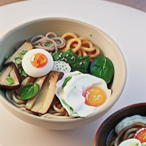 Soba Noodle Bowls with Spinach and Poached Eggs