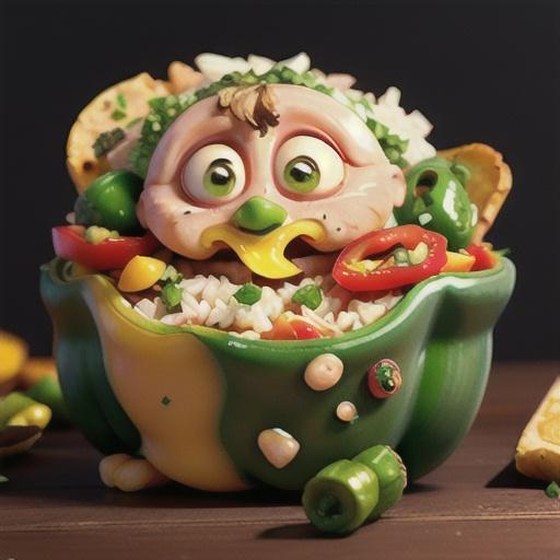 Peppers Stuffed with Grilled Chicken and Rice