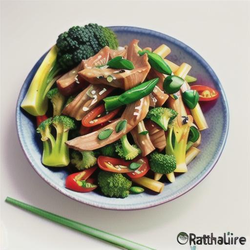 Lamb, broccoli, chilli and mint stir-fry