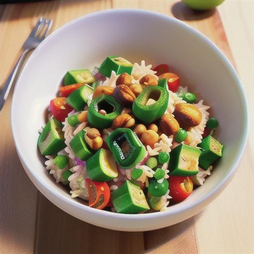 Rice salad with chickpeas, avocado & roast capsicum