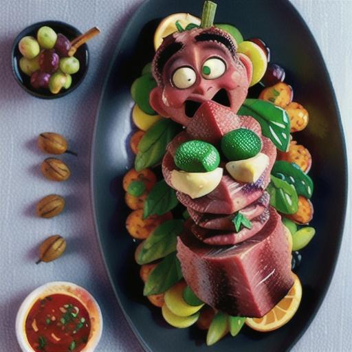 Roast beef fillet and grapes with tarragon sauce