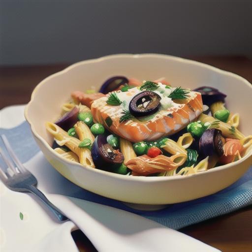 Mediterranean Salmon Pasta Salad