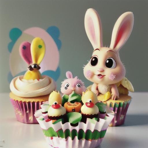 Bunny and Chick Cupcakes