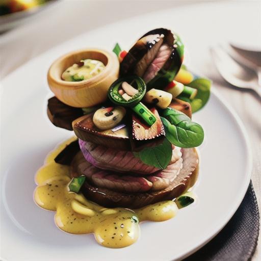Beef fillet with wild mushroom vinaigrette
