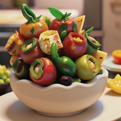 Citrus Herb Peppers, Olives and Cheese