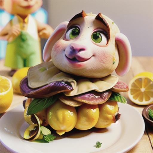 Lemon and oregano stuffed lamb