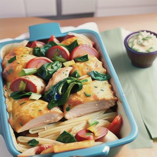 Chicken, Spinach and Artichoke Pasta Bake