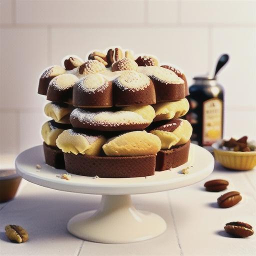 Brown Butter-Bourbon-Cherry Coffee Cake with Pecan Streusel