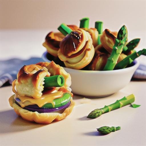 Cheesy asparagus puffs