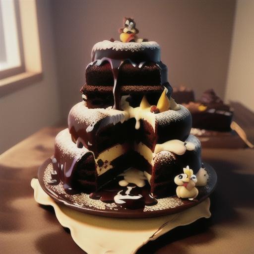 Spiked mud cake with sour cream ganache