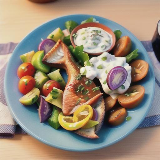 Smoked trout with tzatziki