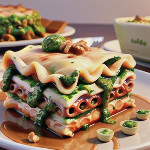 Spinach Lasagna with Walnut Pesto