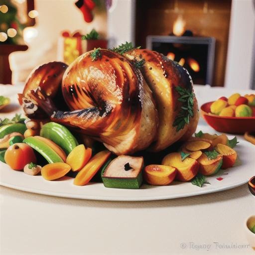 Roast turkey with apricot and hazelnut stuffing