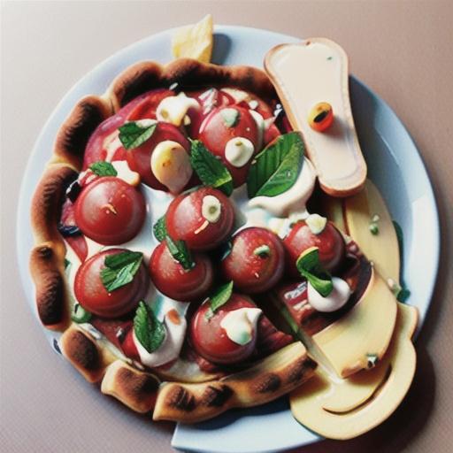 Turkish pizza with tomato and mint