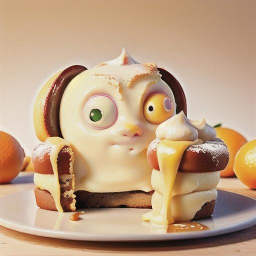 Vanilla and orange cream brioche cake