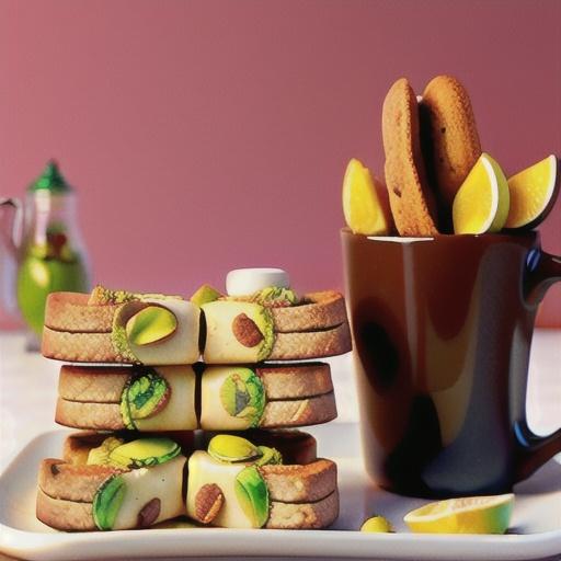 Pistachio, fig and lemon biscotti