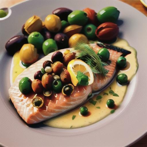 Steamed Salmon with Olives and Capers