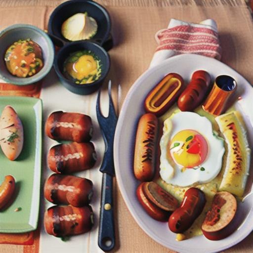 Moroccan baked eggs and sausages