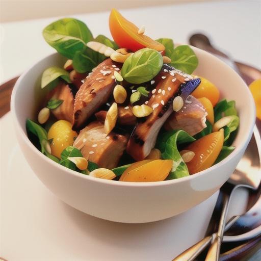 Spiced apricot pork with salad