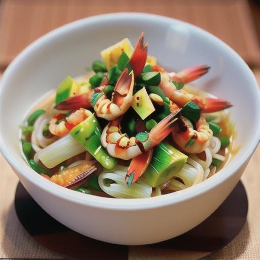 Vietnamese-style rice noodles with prawns