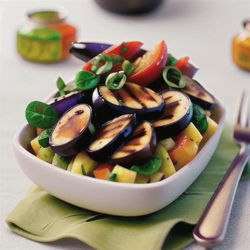 Balsamic lamb with eggplant and spinach