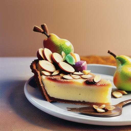 Pear and honey almond tart