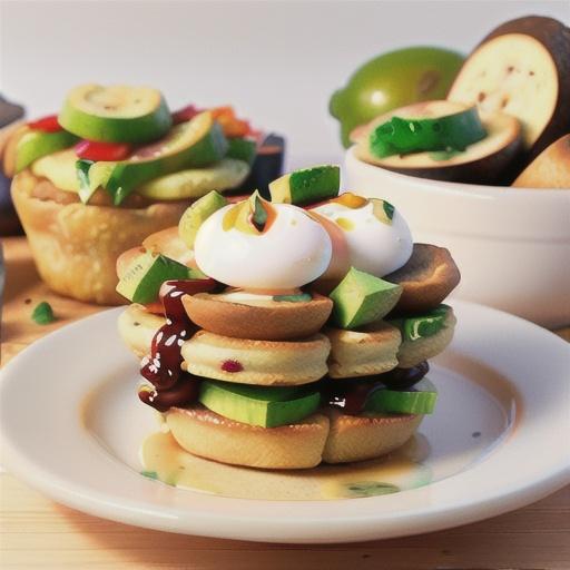 Spicy avocado & salmon toasted muffin